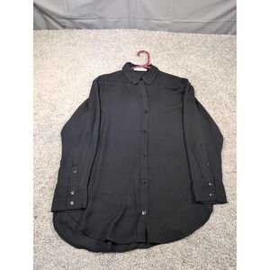 Abercrombie Fitch Black Oversized Button Down Shirt Womens Size Small